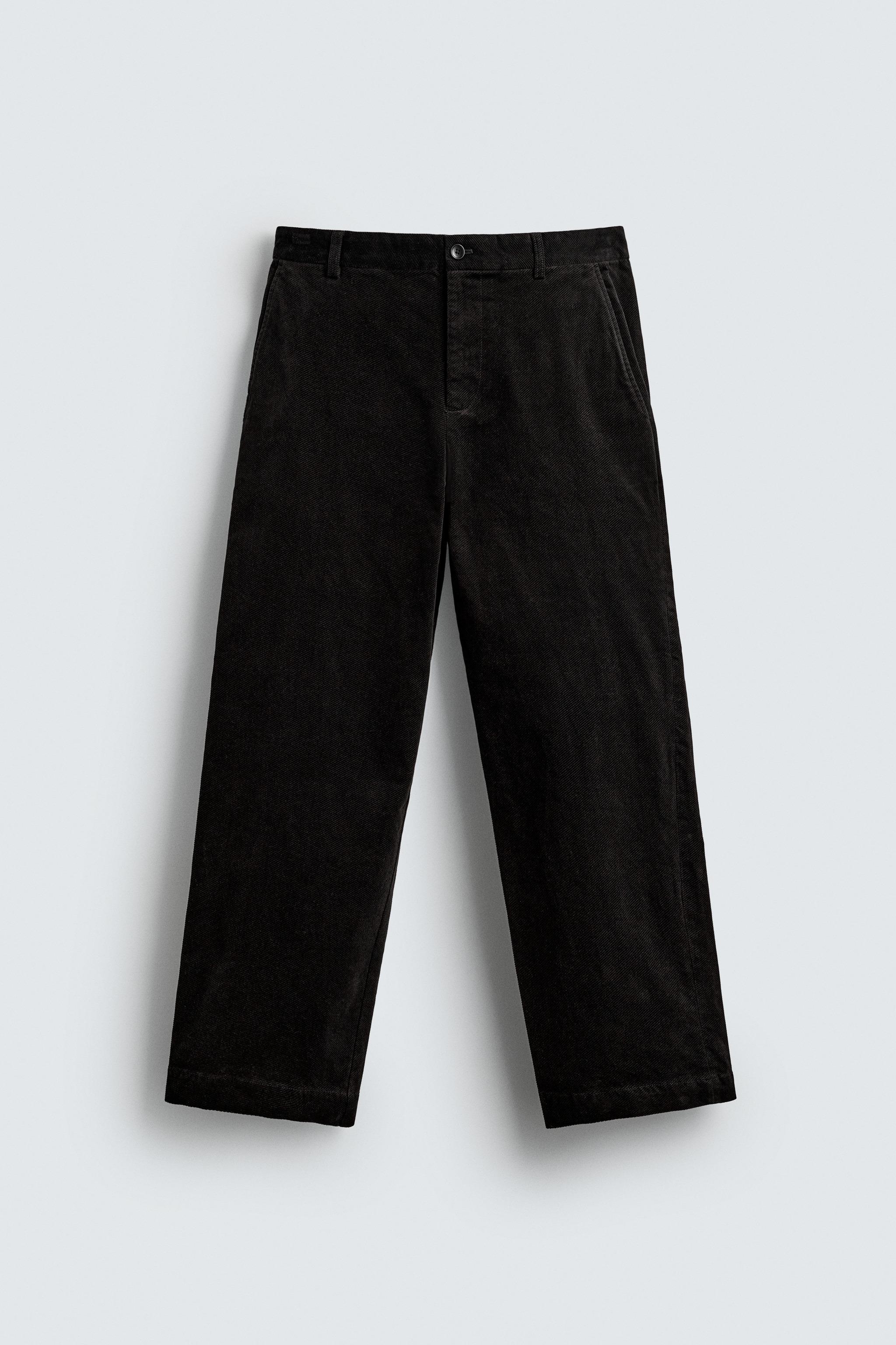 TEXTURED TAPERED FIT PANTS